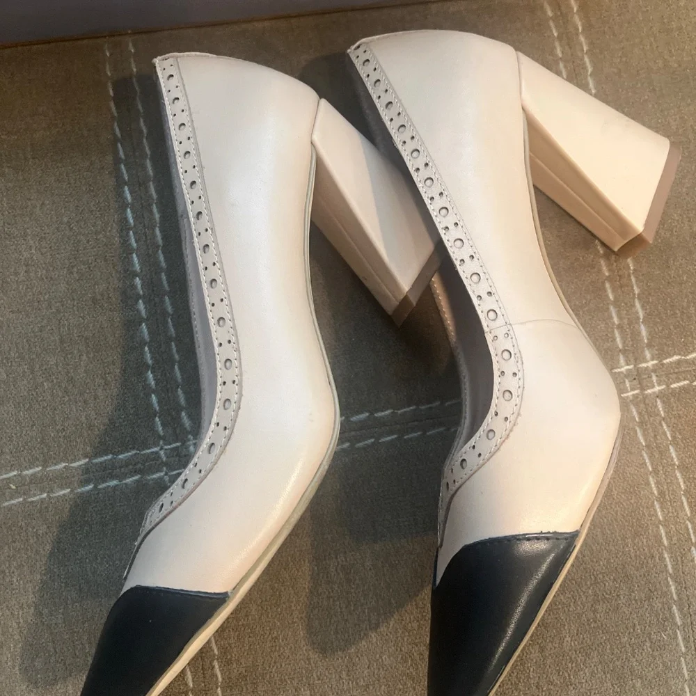 Charles David two tone block heels